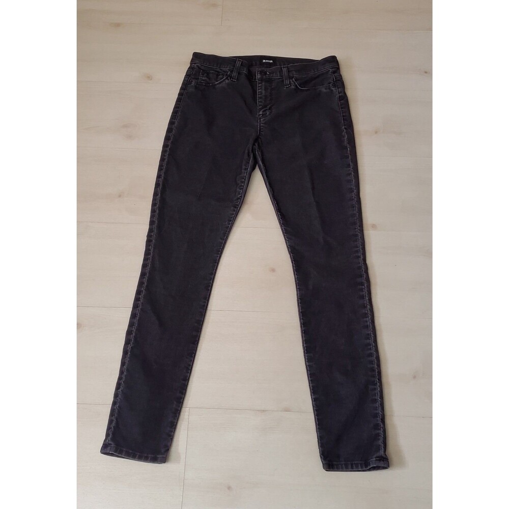 Hudson Nico Midrise Super Skinny Black Corduroy Pants Wm Tag Size 28